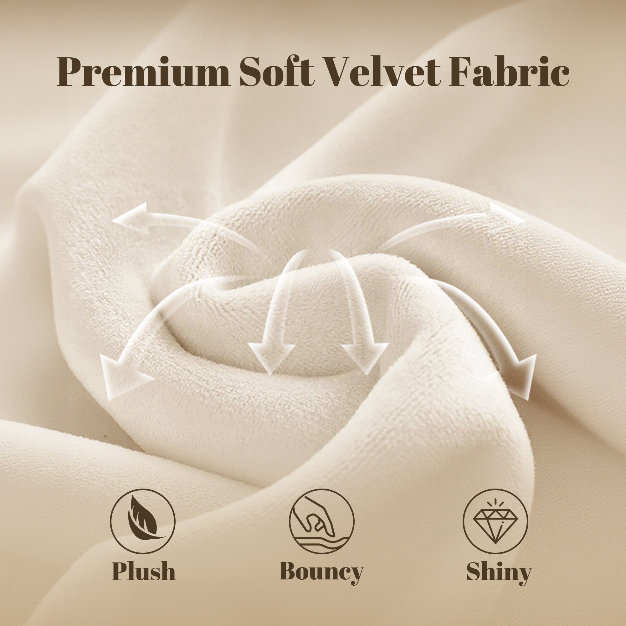 HISOFT Queen Size Platform Bed Frame, Velvet Upholstered Sleigh Bed with Wingback Tufted Headboard and Footboard, Quiet & Stable Support, No Box Spring Needed, Noise-Free Design, Easy Assembly, Beige